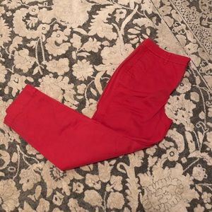 J CREW coral, high rise, girlfriend crop chino